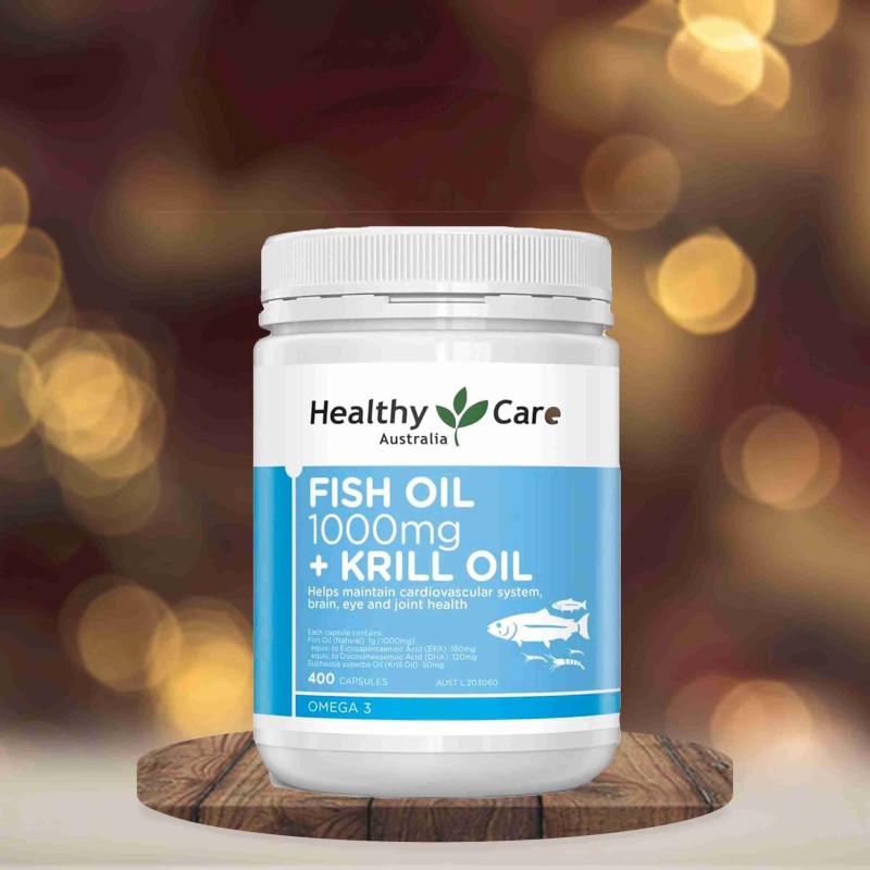 Healthy Care Fish Oil 1000mg + Krill Oil 400 Capsules