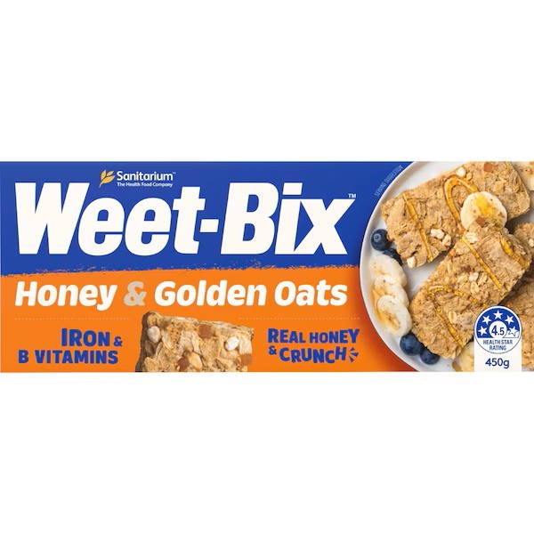 Weet-Bix Honey & Golden Oats 450g