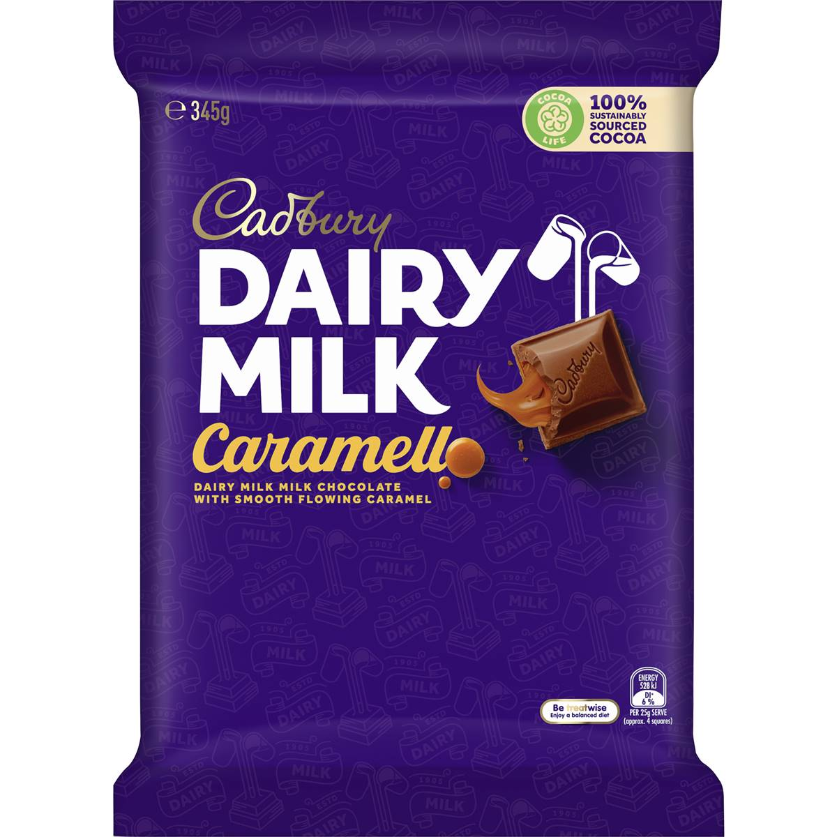 Cadbury Dairy Milk Caramel Chocolate Caramello Large Block 345g
