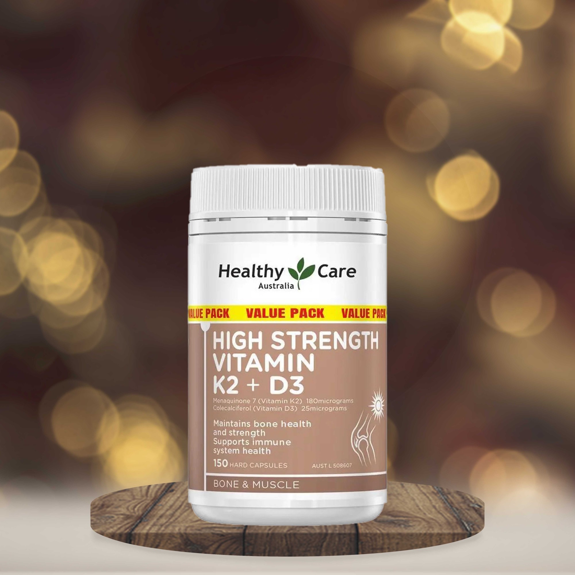 Healthy Care High Strength Vitamin K2 + D3 150 Capsules