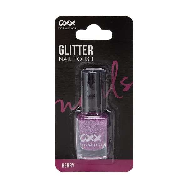 OXX Glitter Nail Polish-Berry