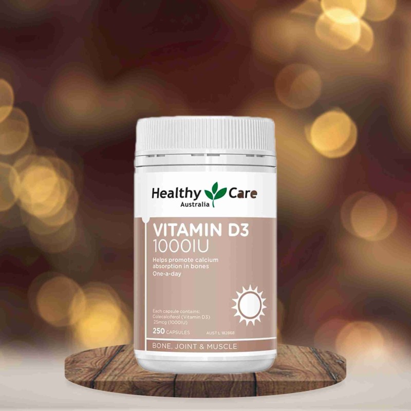 Healthy Care Vitamin D3 1000IU 250 softgel Capsules