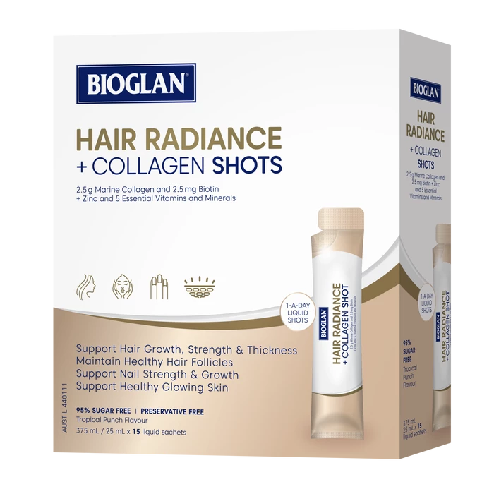 Bioglan Hair Radiance + Collagen Shots 15x25mL