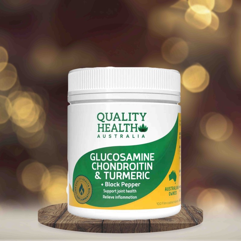 Quality Health Australia Glucosamine, Chondroitin & Turmeric + Black Pepper 100 Capsules