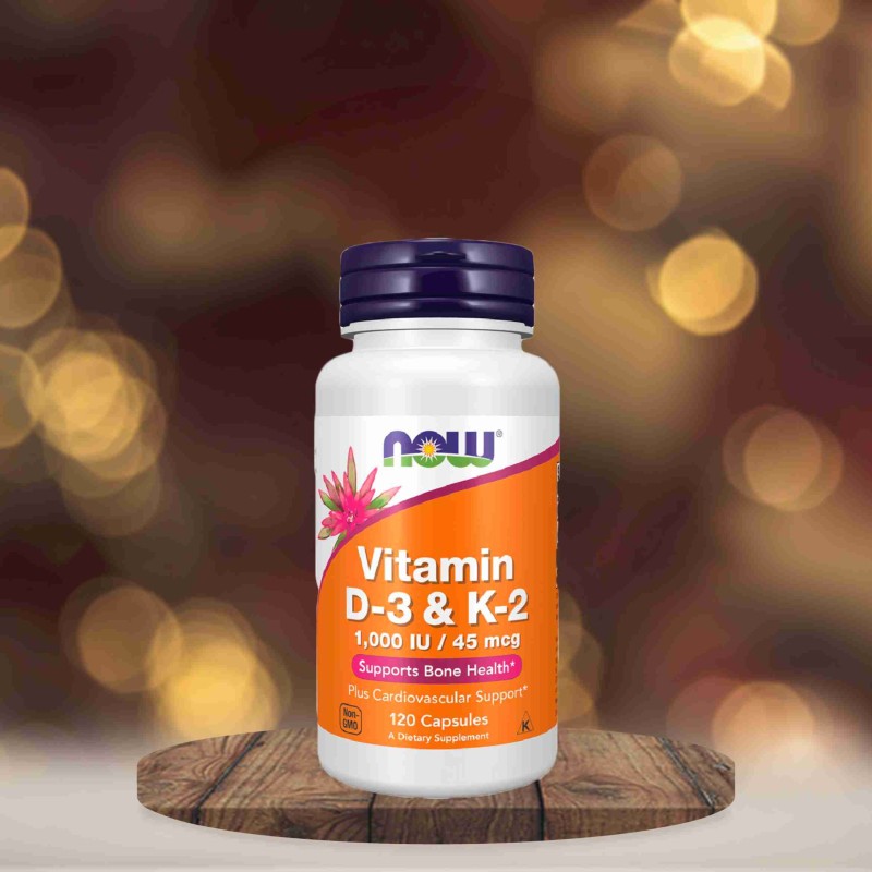 Now Foods Vitamin D-3 & K-2 120Veg Capsules