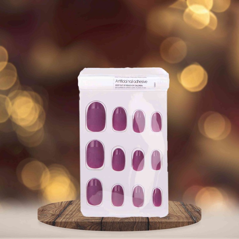 OXX Studio 24 Pack Artificial Nails with Adhesive - Aubergine