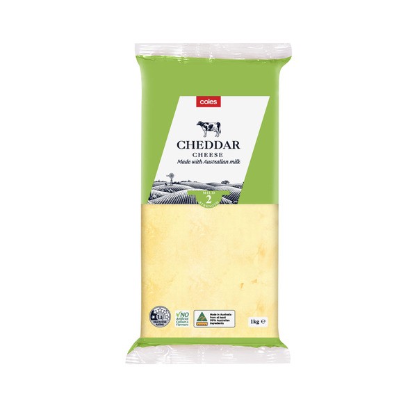 Coles Cheddar Cheese Block 1kg