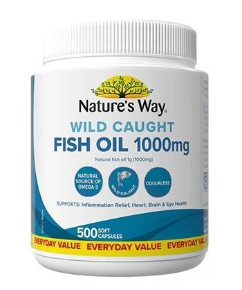 Natures Way Wild Caught Fish Oil 1000mg 500 Soft Capsules