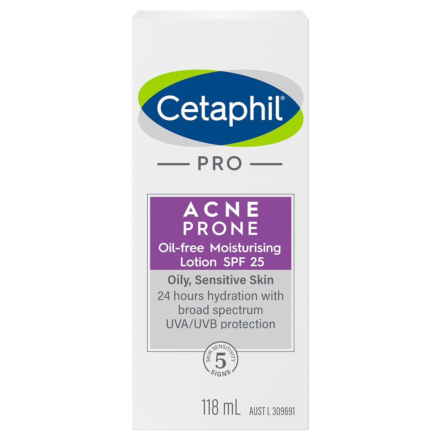 Cetaphil Pro Acne Prone Oil Free Facial Moisturising Lotion SPF 25 118ml