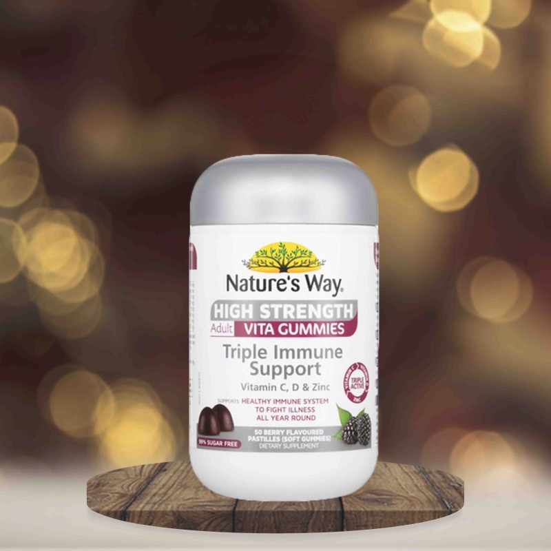 Nature's Way High Strength Adult Vita Gummies Triple Immune Support 50's