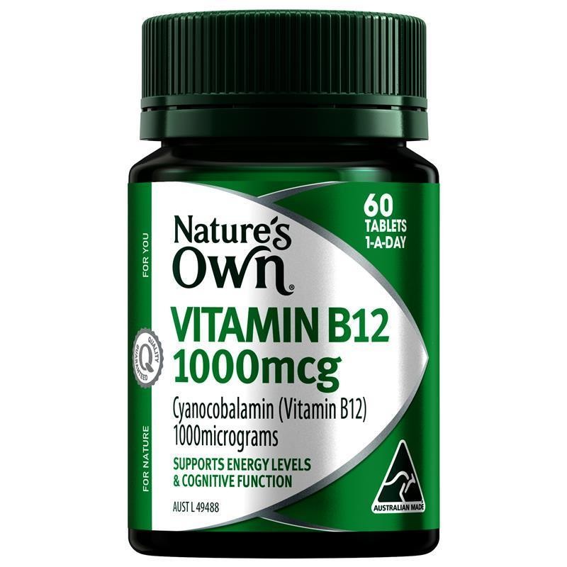 Nature's Own Vitamin B12 1000mcg with Vitamin B for Energy - 60 Tablets