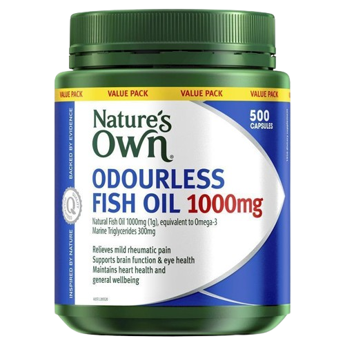 Natures Own Odourless Fish Oil 1000mg 500 Capsules