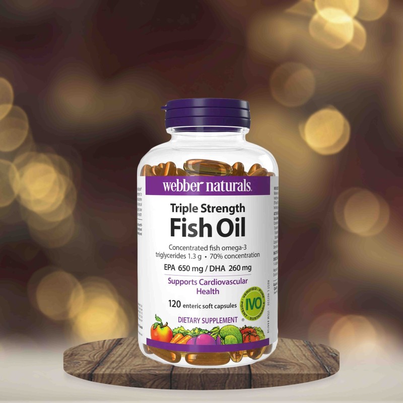 Webber Naturals Triple Strength Fish Oil 120 softgel Capsules
