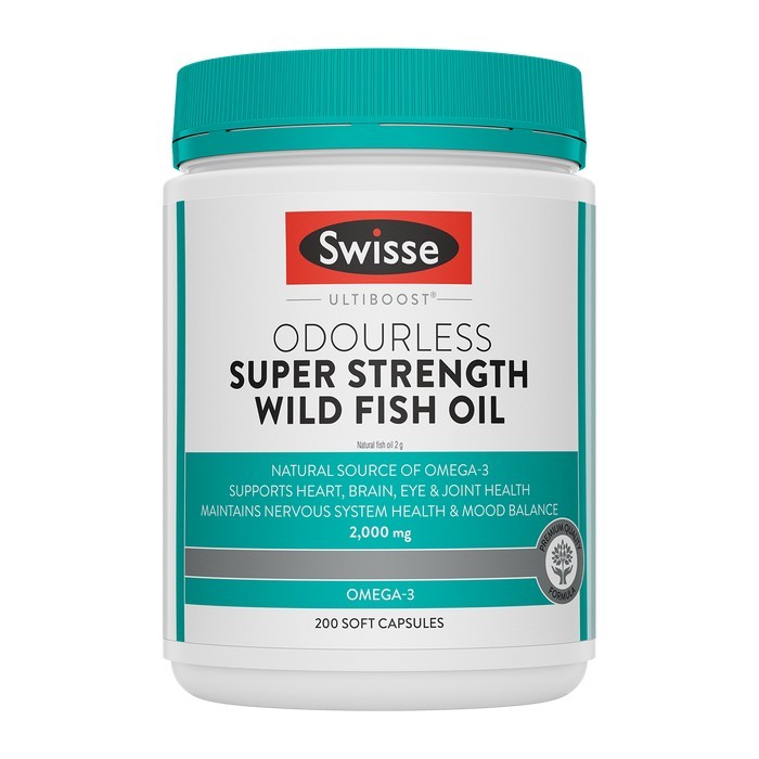 Swisse Ultiboost Super Strength Odourless Wild Fish Oil 200cap