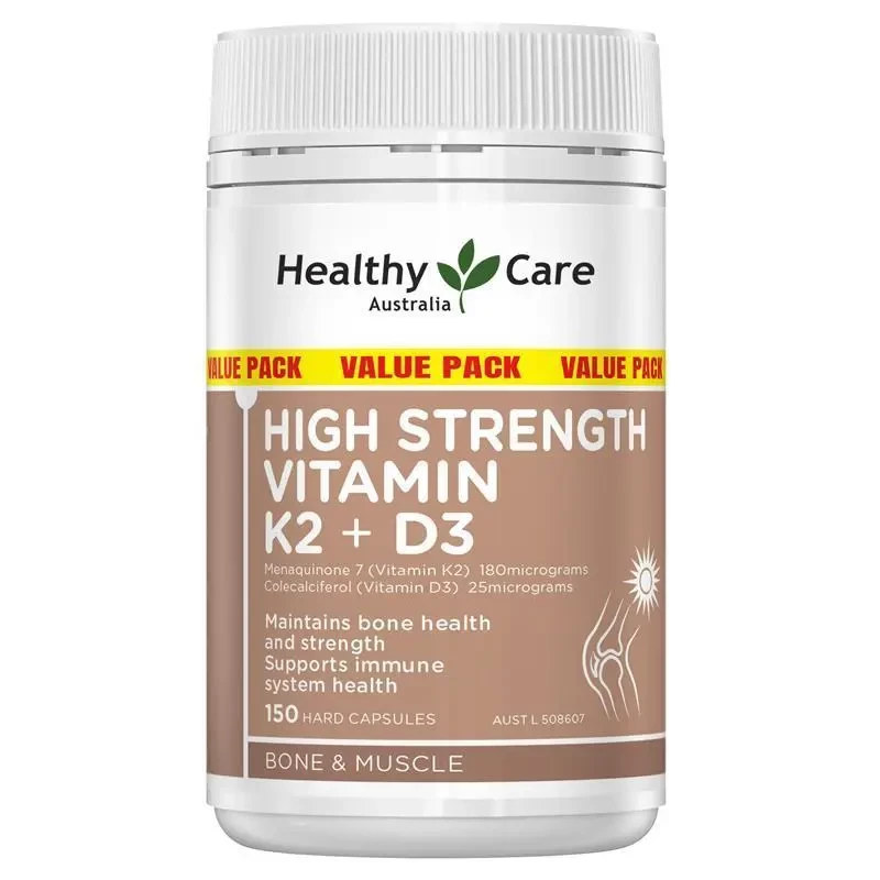 Healthy Care High Strength Vitamin K2 + D3 150 Capsules