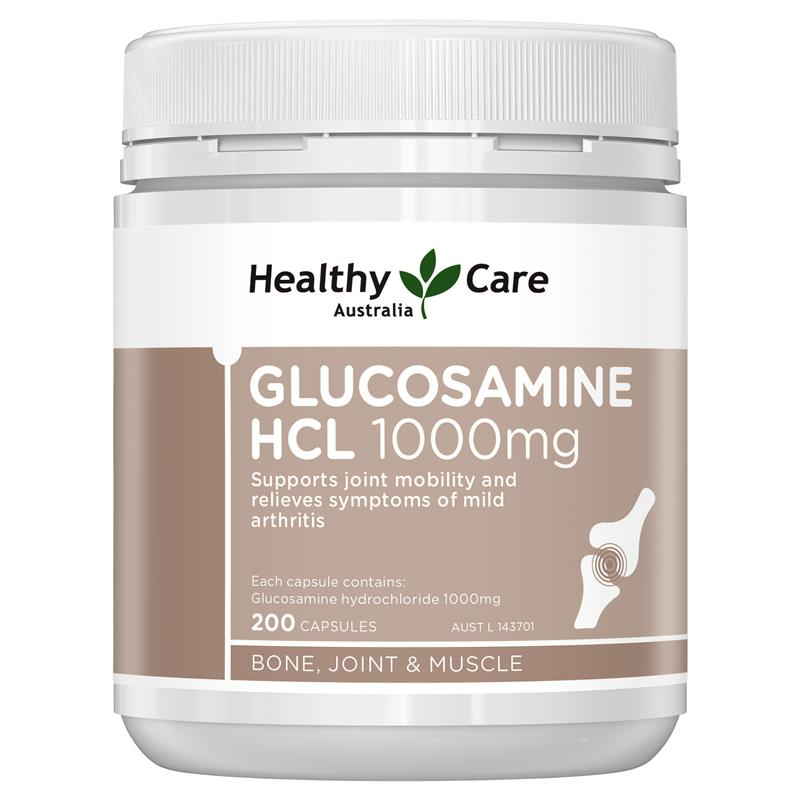 Healthy Care Glucosamine HCL 1000mg 200 Capsules