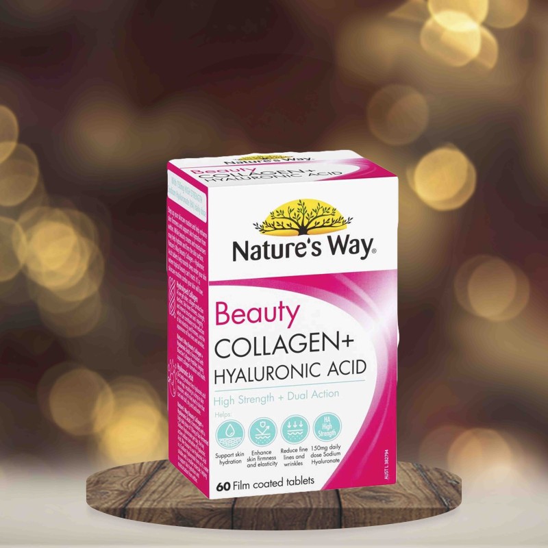 Natures Way Beauty Collagen + Hyaluronic Acid 60 Tablets