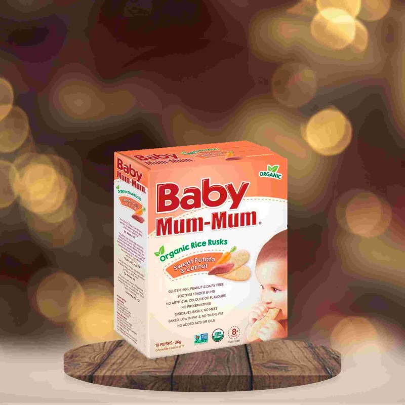 Baby Mum-Mum Rice Rusks Sweet Potato & Carrot Flavour 36g