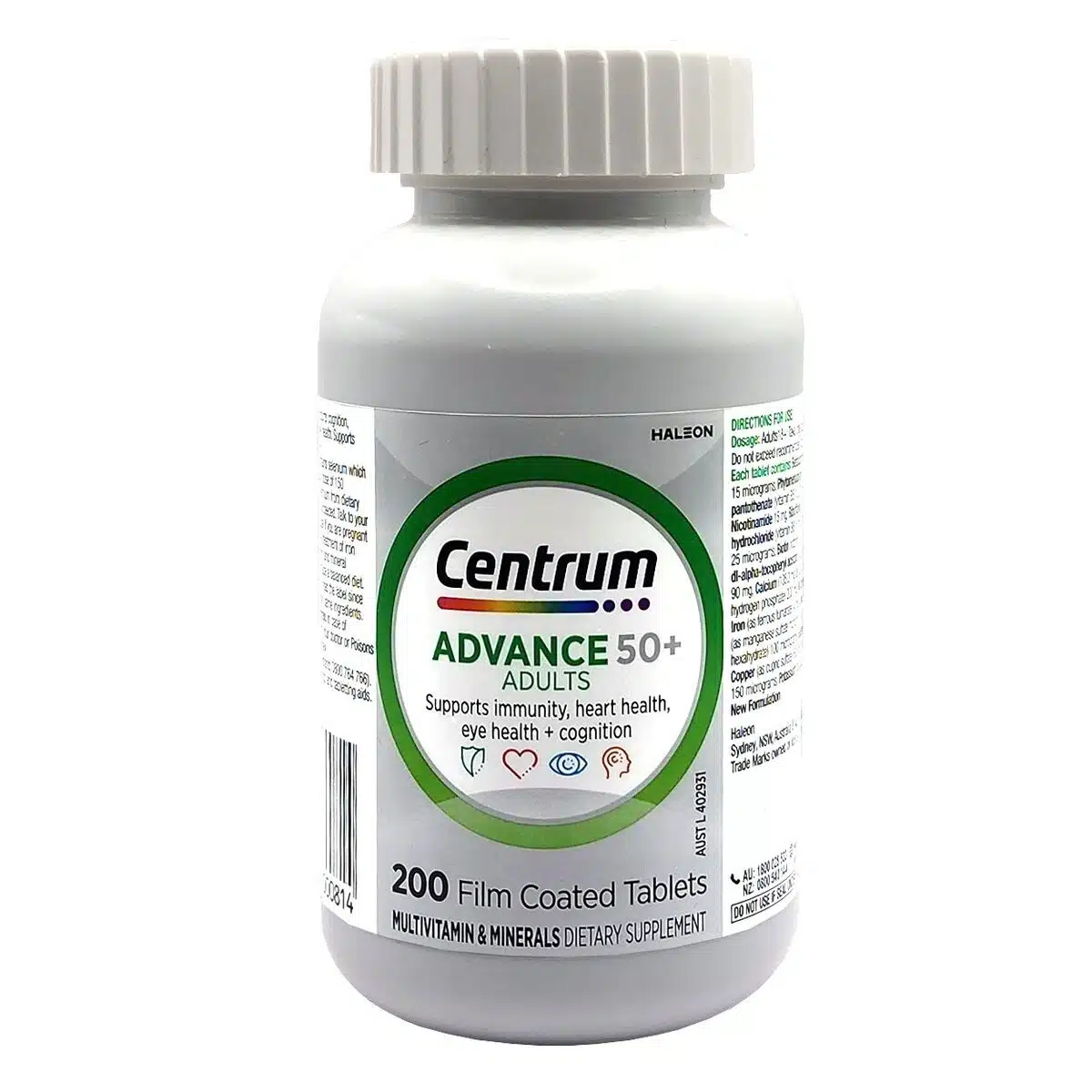 CENTRUM ADVANCE 50+ ADULTS -200 film coated tablets