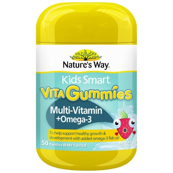 Nature's Way Kids Smart Vita Gummies Omega 3 + Multivitamin 50 Pastilles