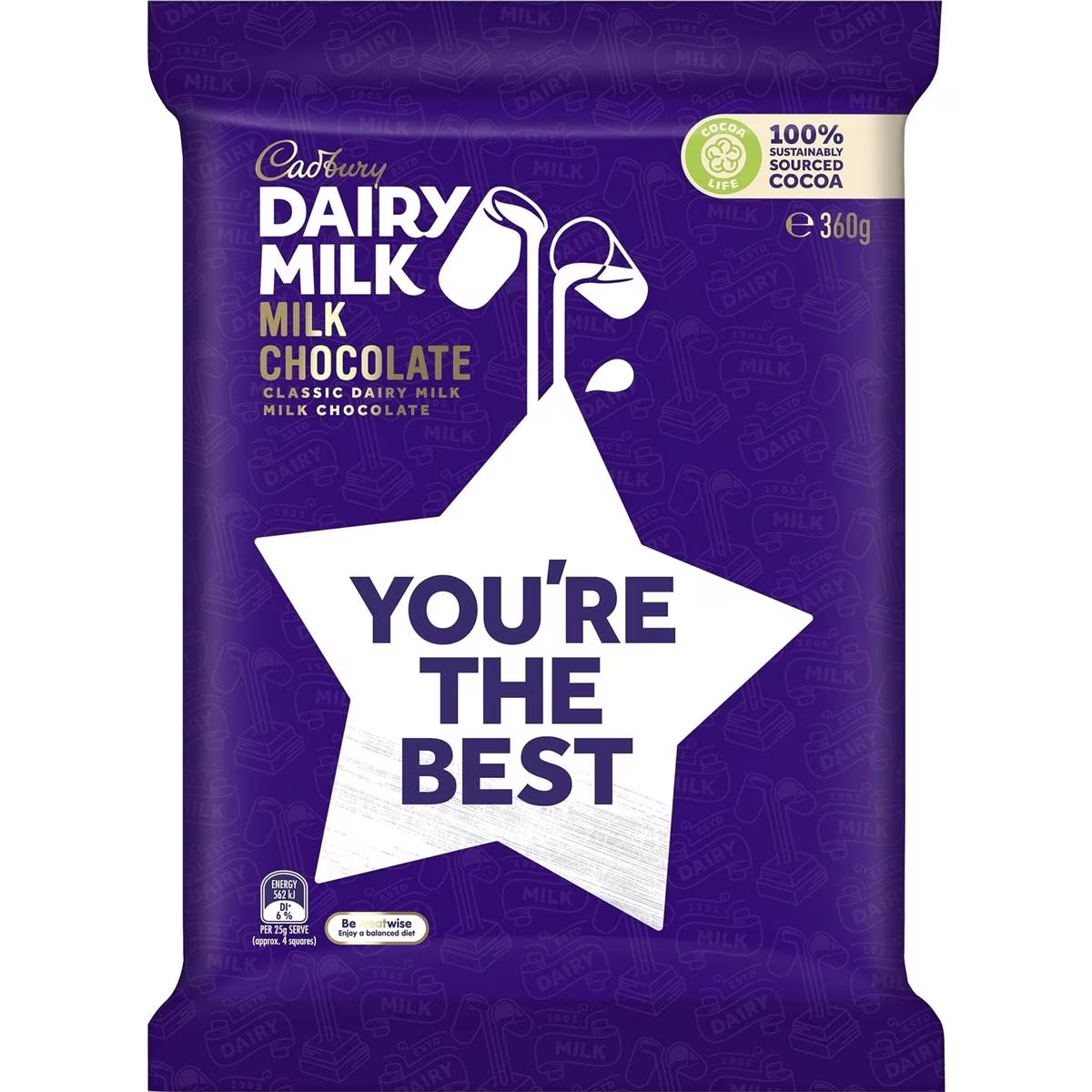 Cadbury Dairy Milk BEST Chocolate Block 360g