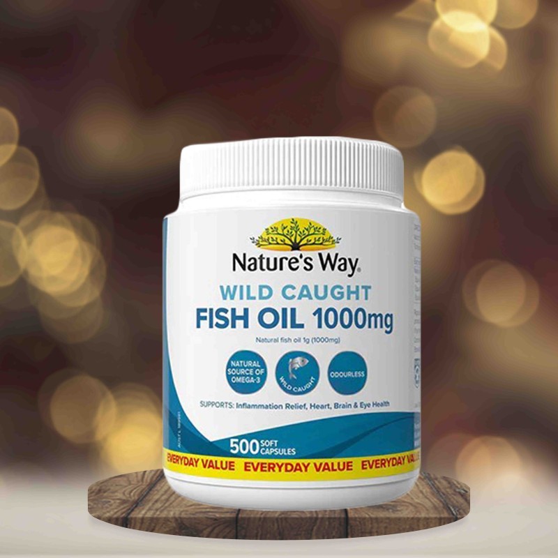 Natures Way Wild Caught Fish Oil 1000mg 500 Soft Capsules