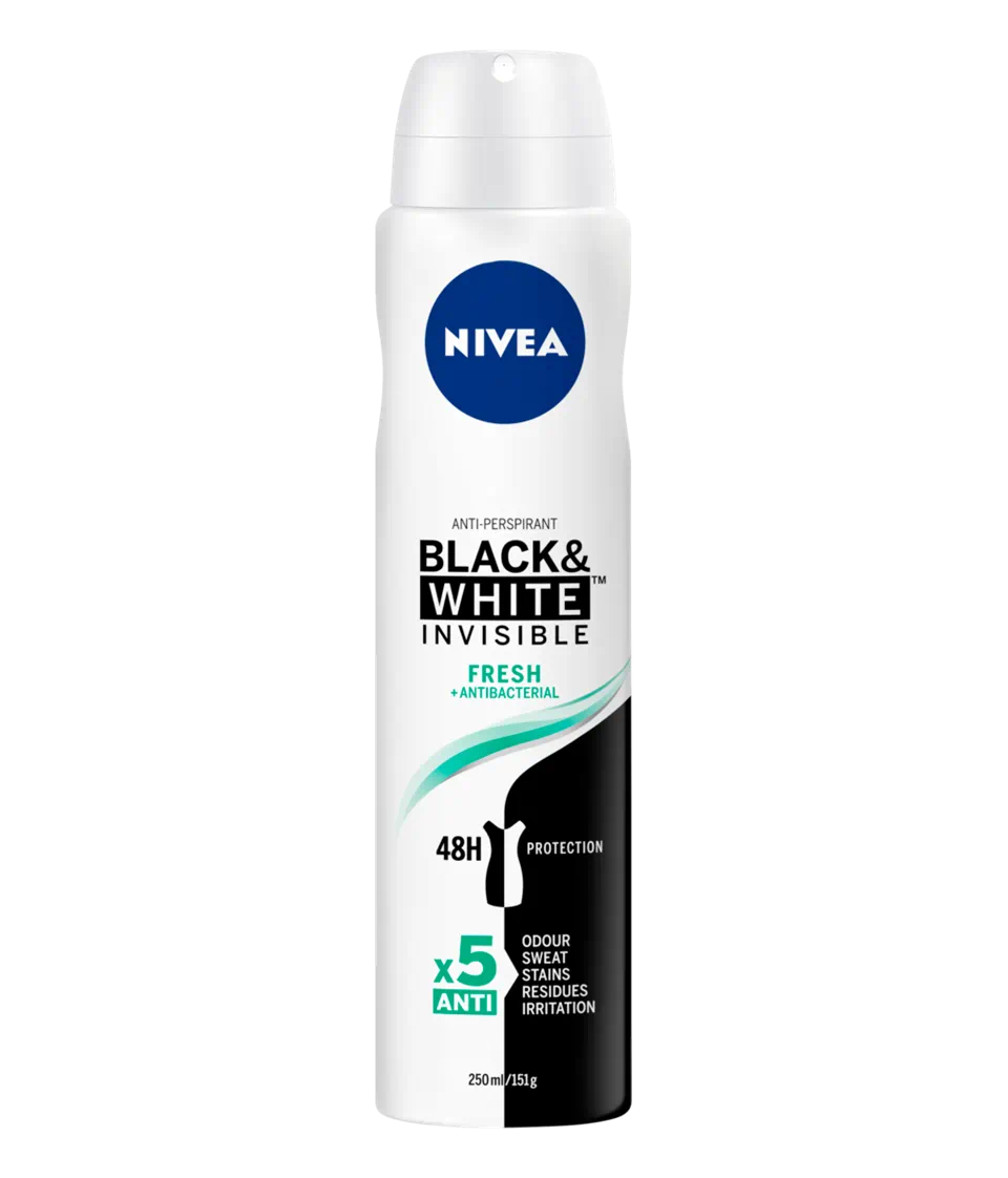 Nivea Black & White Invisible Fresh 48 Hour Aerosol Deodorant 250ml