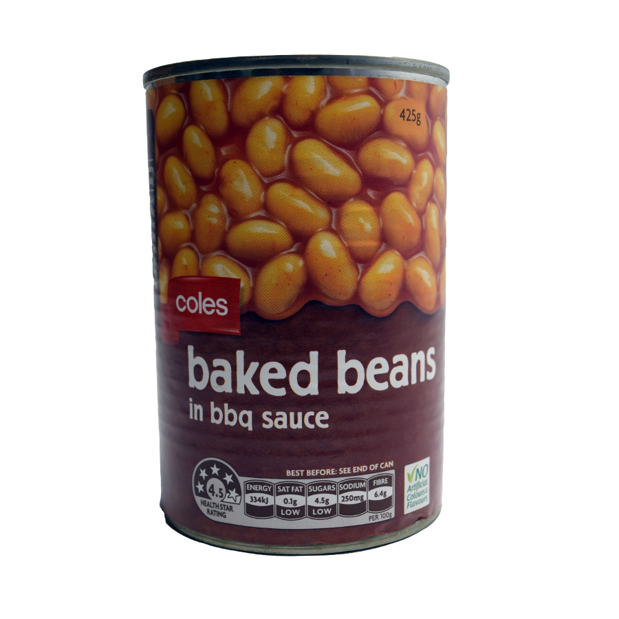 Coles Baked Beans in BBQ Sauce 425g