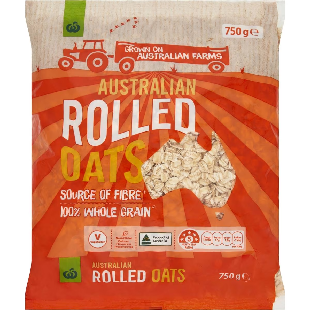 Woolworths Rolled Traditional Oats 750g