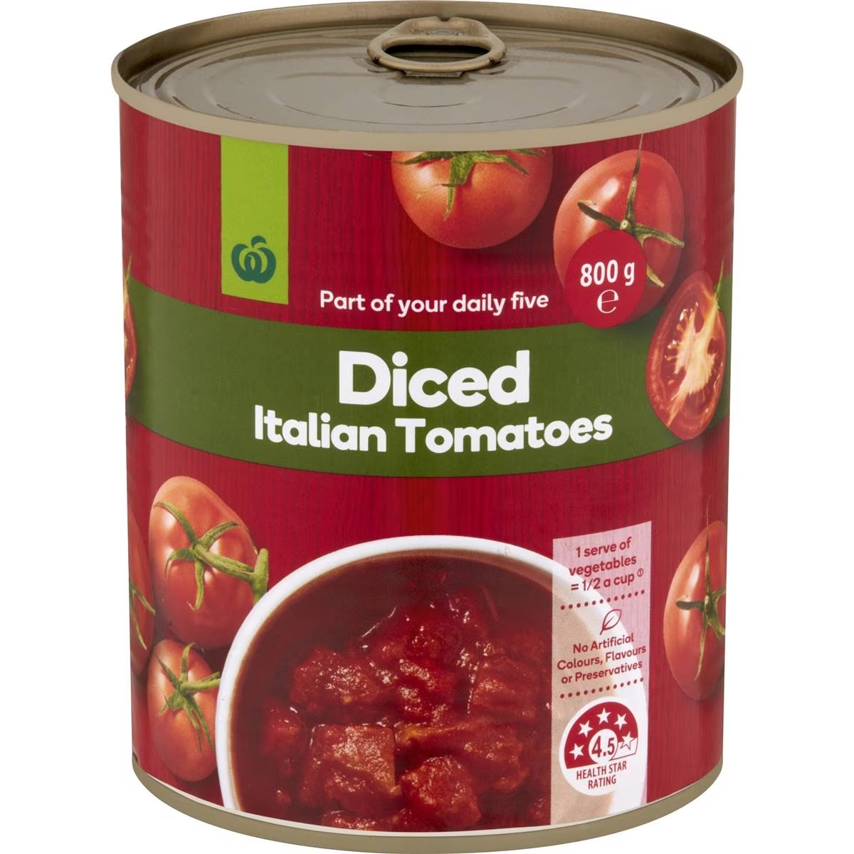 Woolworths Diced Italian Tomatoes 800g