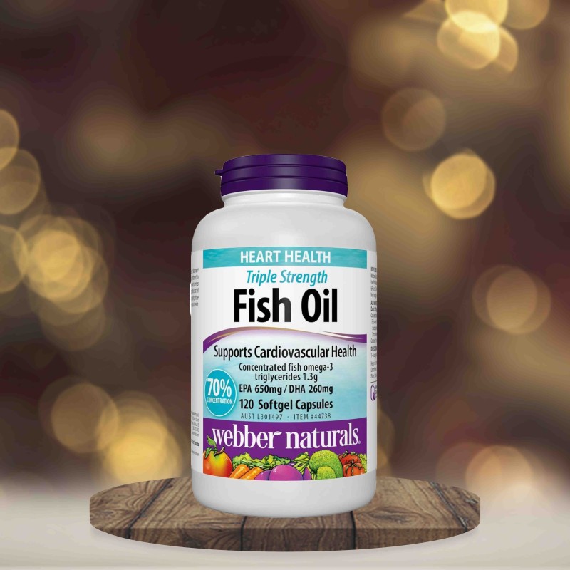 Webber Naturals Triple Strength Fish Oil 120 softgel Capsules