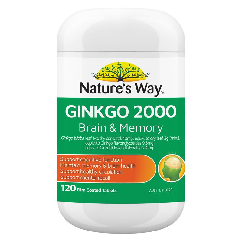 Nature's Way Ginkgo 2000 Brain & Memory 120 Tablets