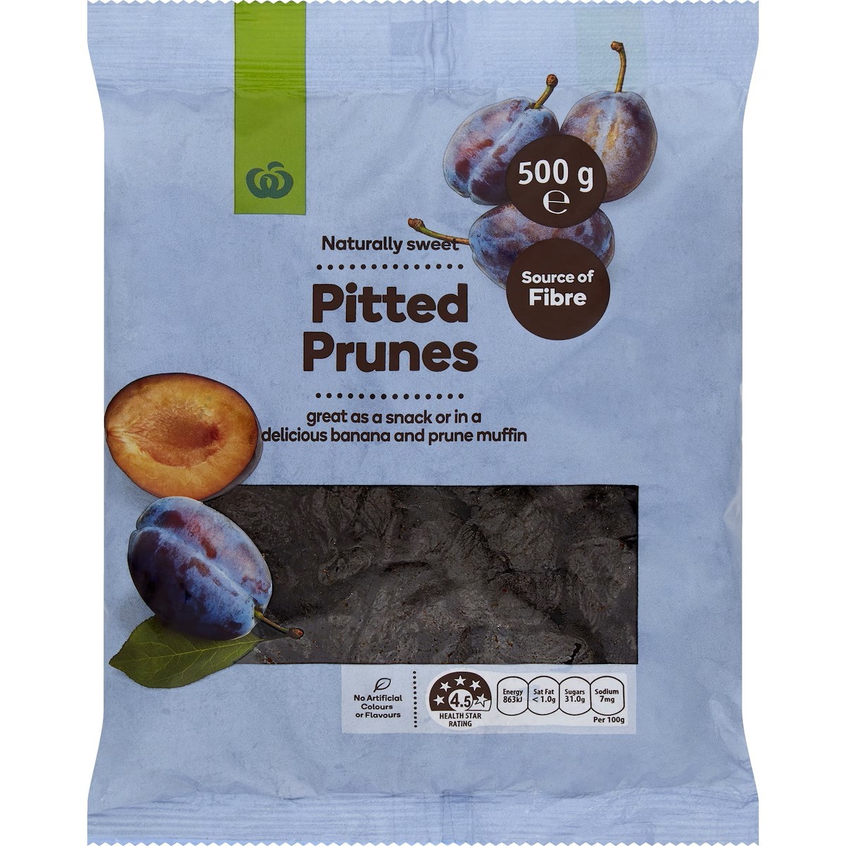 Woolworths Prunes Pitted 500g
