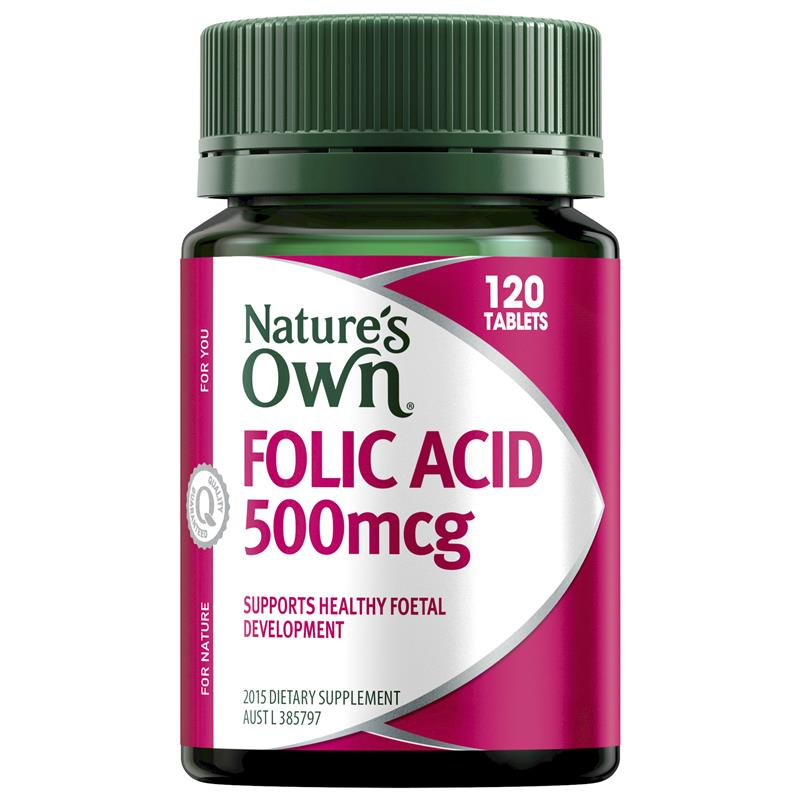 Nature's Own Folic Acid 500mcg 120 Tablets