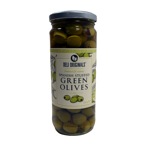 Deli Originals Spanish Stuffed Green Olives 450g