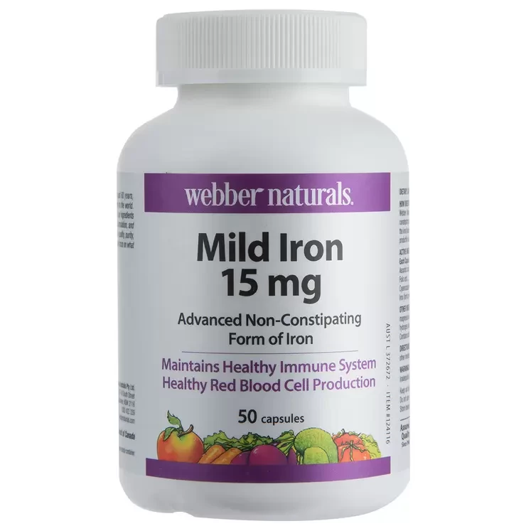 Webber naturals  Mild iron 15mg 50 Capsules