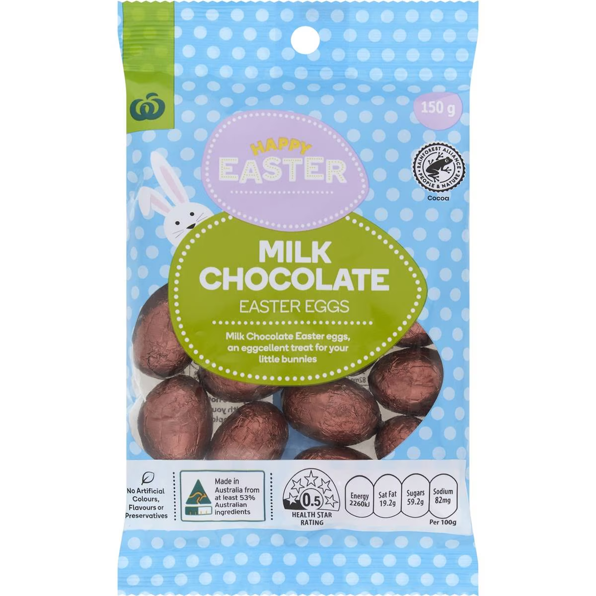 Woolworths Happy Easter Milk Chocolate Easter Eggs 150g