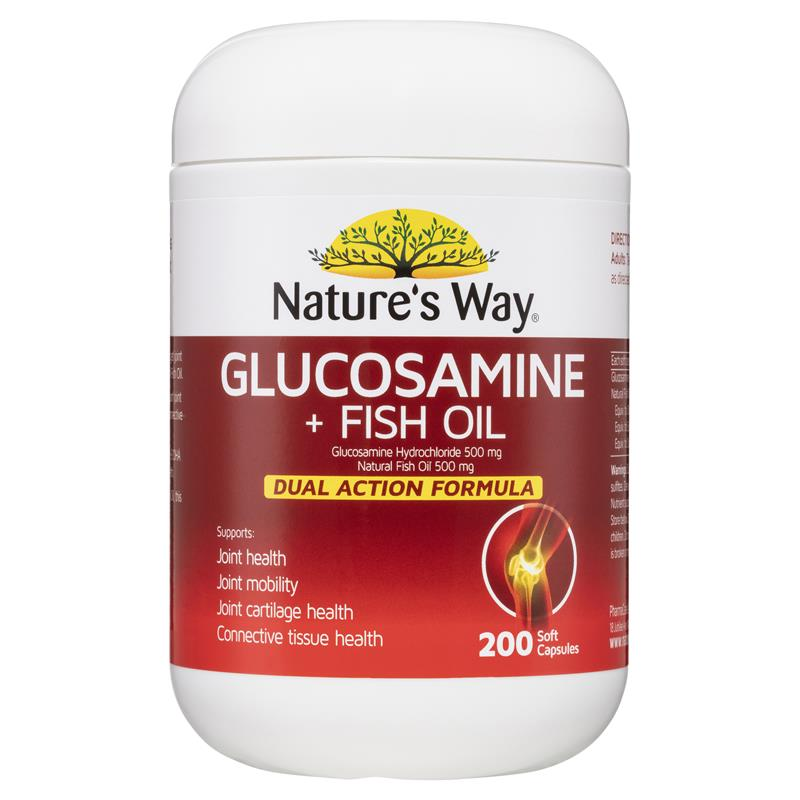 Nature's Way Glucosamine + Fish Oil 200 Soft Capsules