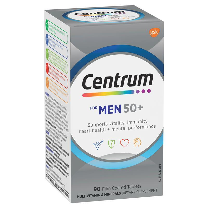 Centrum For Men 50+ Multivitamin 90 Tablets